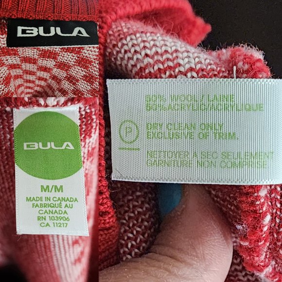 Bula Red Fairisle Knit Wool Blend Crewneck Sweater - Picture 4 of 4